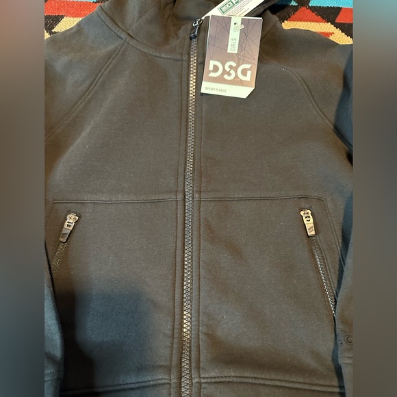 DSG Girls Sport Fleece Black Full-Zip Hoodie - Picture 2 of 5